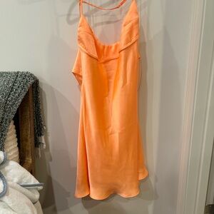 Zara orange mini satin dress